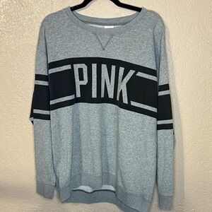 PINK Victoria's Secret Gray and Black Sweatshirt